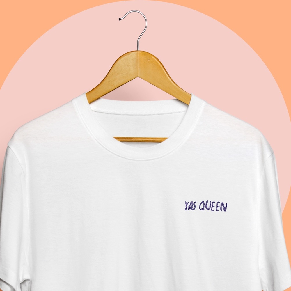 ‘YAS QUEEN’ Handmade Embroidered Tee